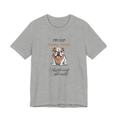 Proud Bulldog Parent t-shirt in Athletic Heather, front view