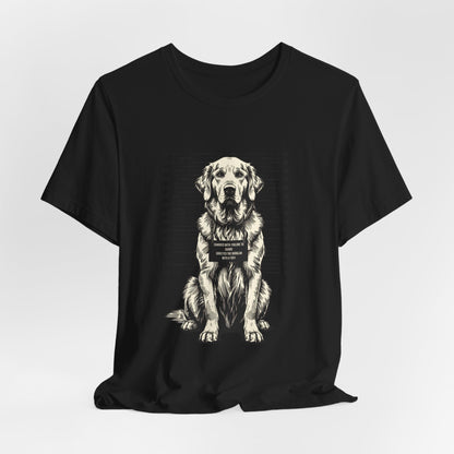 Gift-ready photo of the Golden Retriever True Crime Night Shift tee