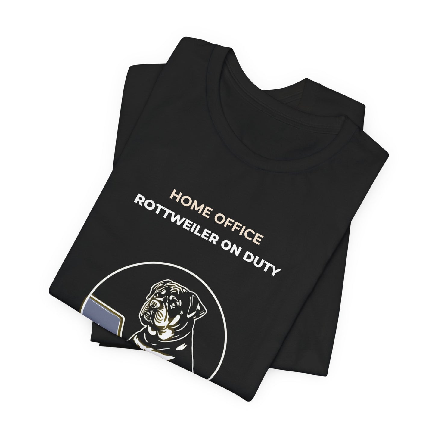 Rottweiler Home Office Tee — "Home Office Rottweiler On Duty" Graphic T‑Shirt