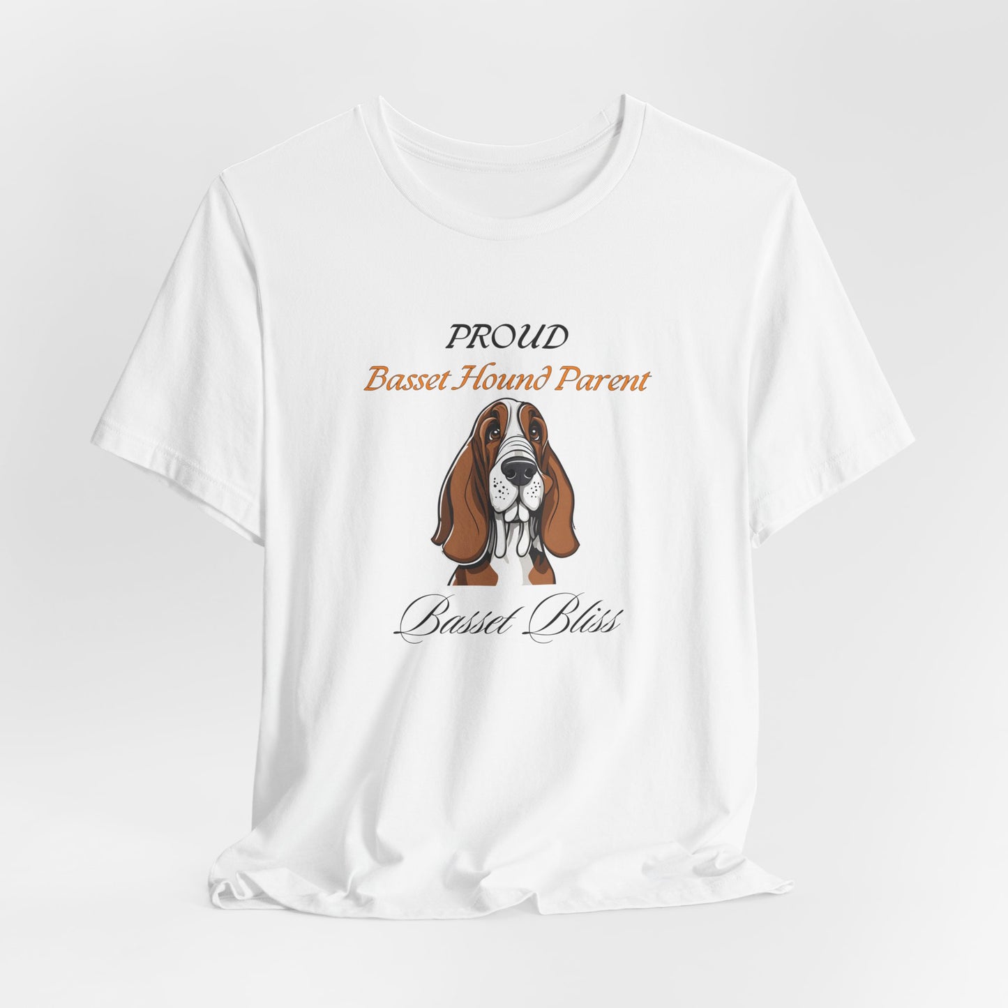 Proud Basset Hound Parent t-shirt design close-up