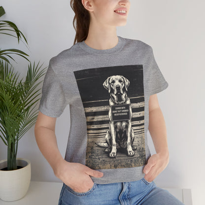 Flat lay of the Labrador True Crime Night Shift t-shirt, black
