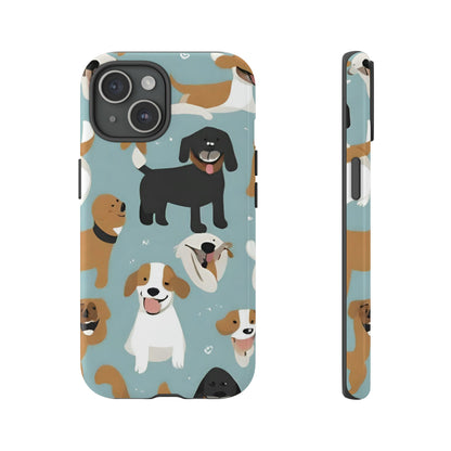 Sniffwagglendwalk™ Multi Dog Design Tough Phone Case. - Sniff Waggle And Walk