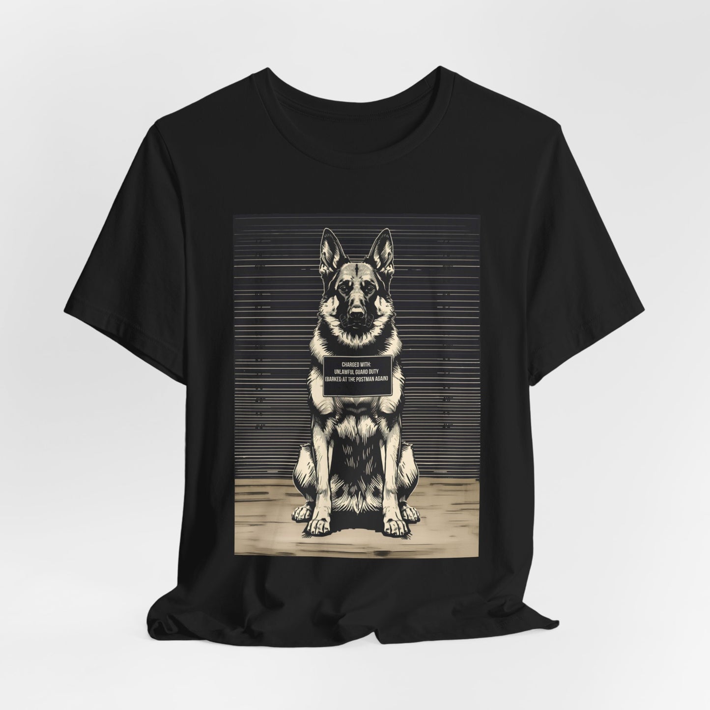 Gift-ready photo of the German Shepherd True Crime Night Shift tee