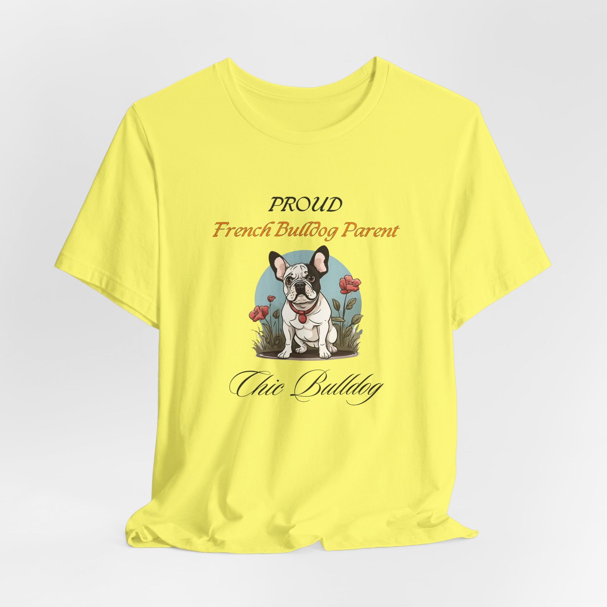 Proud French Bulldog Parent t-shirt — fabric texture close-up