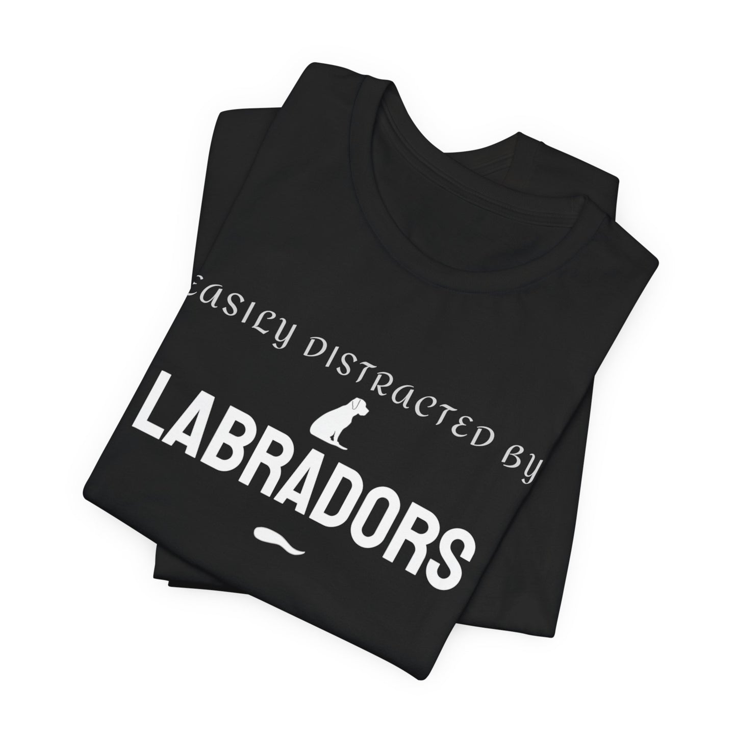 Black unisex Labrador t-shirt worn casually, funny dog lover gift idea