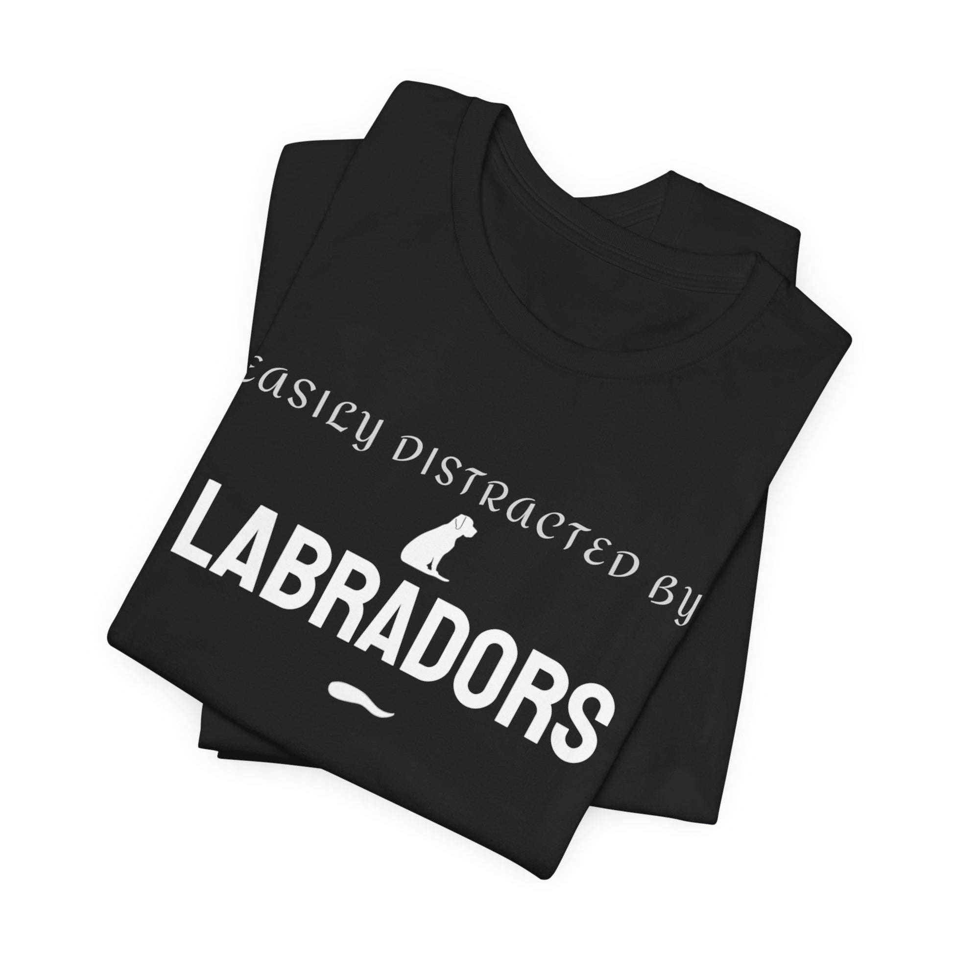 Black unisex Labrador t-shirt worn casually, funny dog lover gift idea