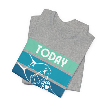 Today It's Just Me and the Dog retro tee folded flat