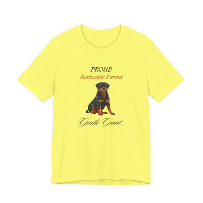 Proud Rottweiler Parent t-shirt in Natural, front view