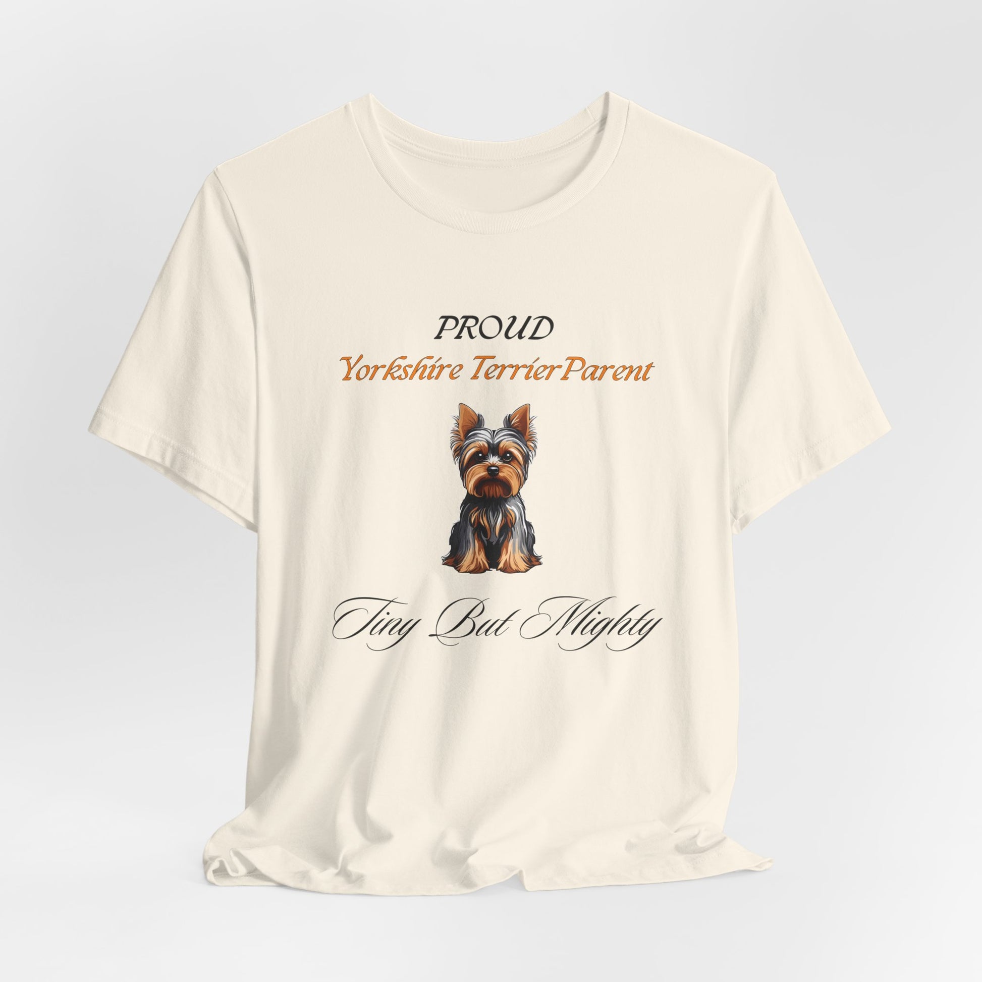 Proud Yorkshire Terrier Parent t-shirt on a hanger