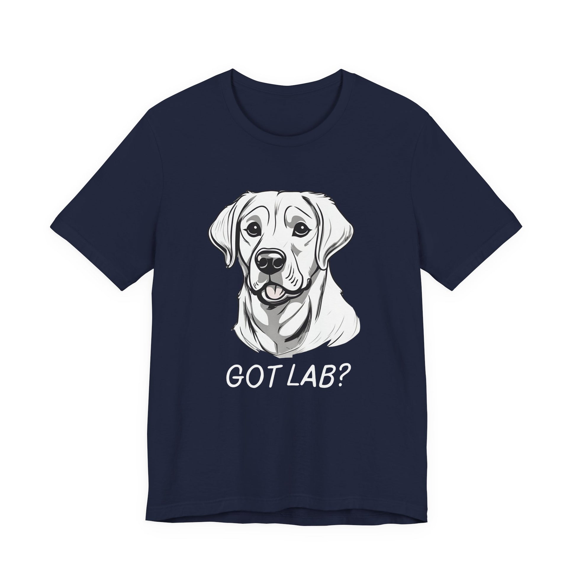 GOT LAB? Labrador slogan t-shirt in Navy, flat lay front view