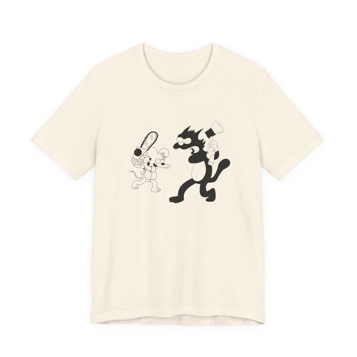 The Itchiest Scratchiest tee — Heather Blue, front view, Bella+Canvas unisex t-shirt