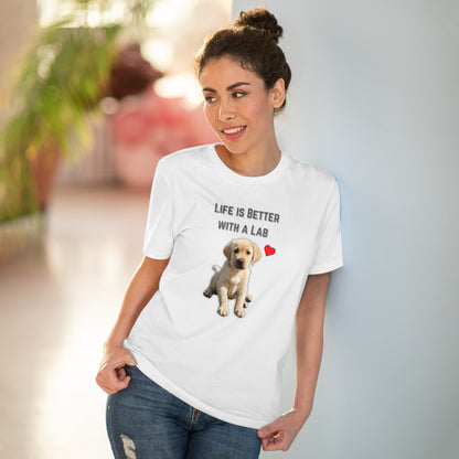 "LIFE IS BETTER WITH A LAB" Organic T-shirt - Unisex by sniffwagglenwalk™ - Sniff Waggle And Walk