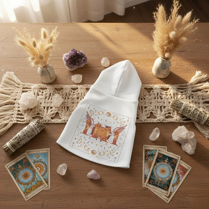 WHITE HOODED PREMIUM DOG ANGEL NUMBER HOODIE