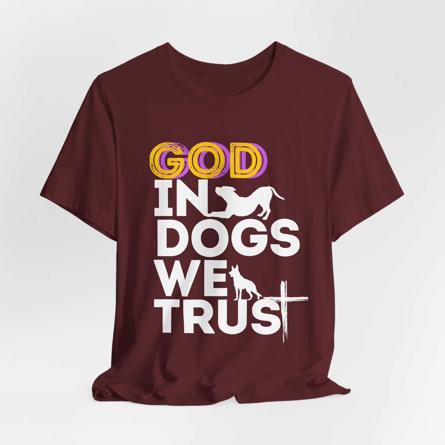 God in Dogs We Trust faith dog t-shirt, casual wear