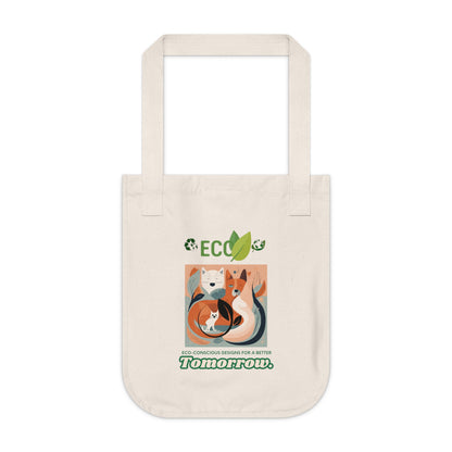 Organic Tote Bag - Eco Conscious Dog and Cat Design-Sniffwaggleandwalk™