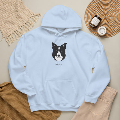 Border Collie Dog Mum hoodie lifestyle photo, light colour