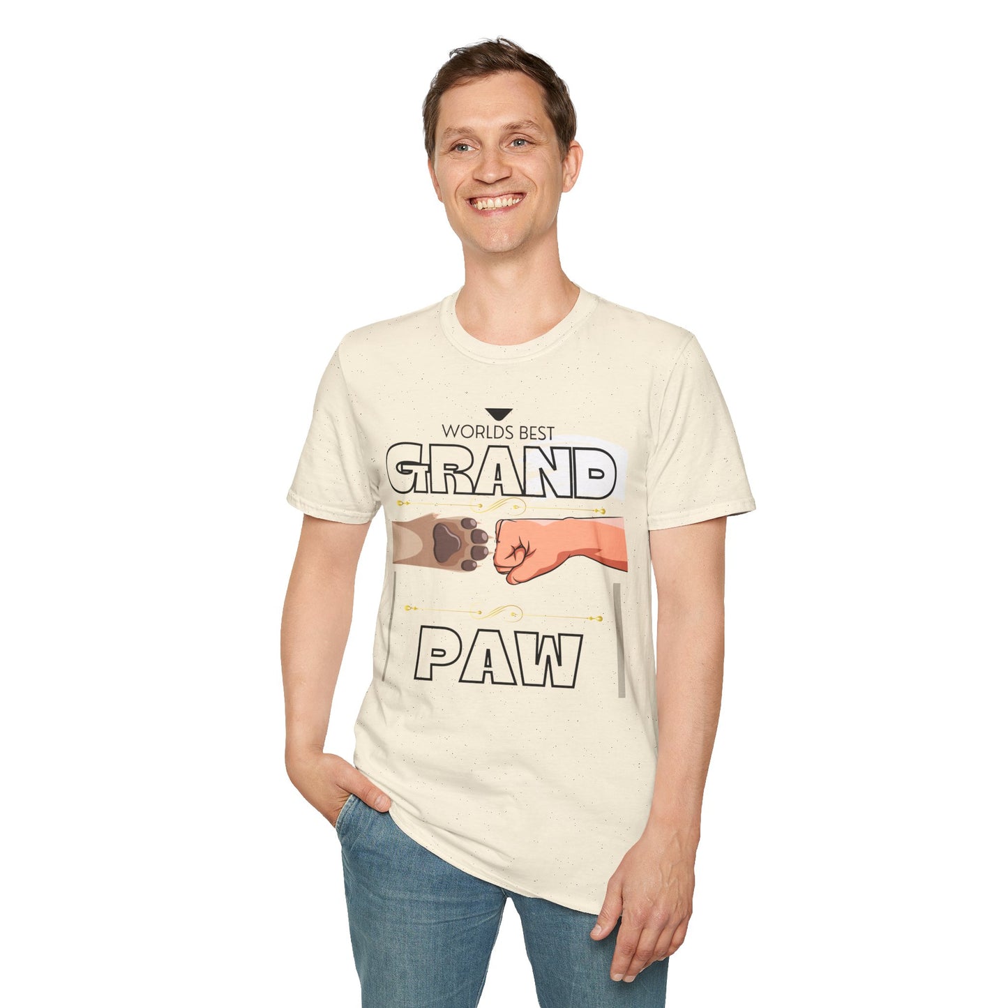 WORLDS BEST GRANDPAW Unisex Softstyle T-Shirt - Sniff Waggle And Walk