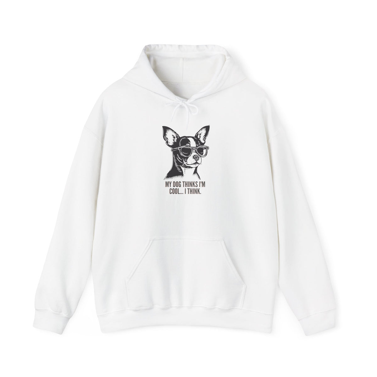 Light pink My Dog Thinks I'm Cool dog lover hoodie