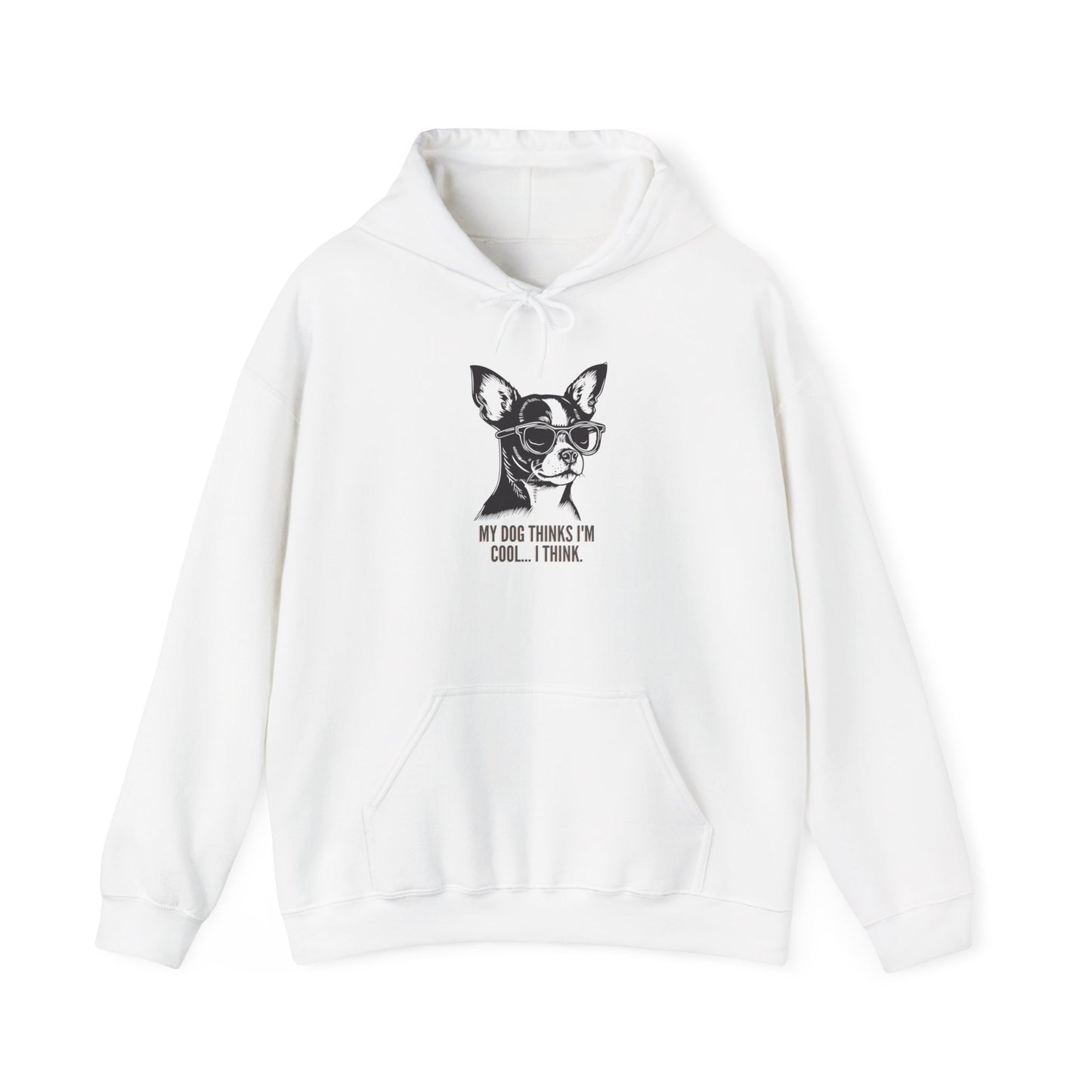 Light pink My Dog Thinks I'm Cool dog lover hoodie