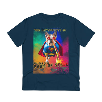 "BULLDOG CLUB PAWS OF STEEL" Organic Creator T-shirt - Unisex by SniffWaggleandWalk™ - Sniff Waggle And Walk