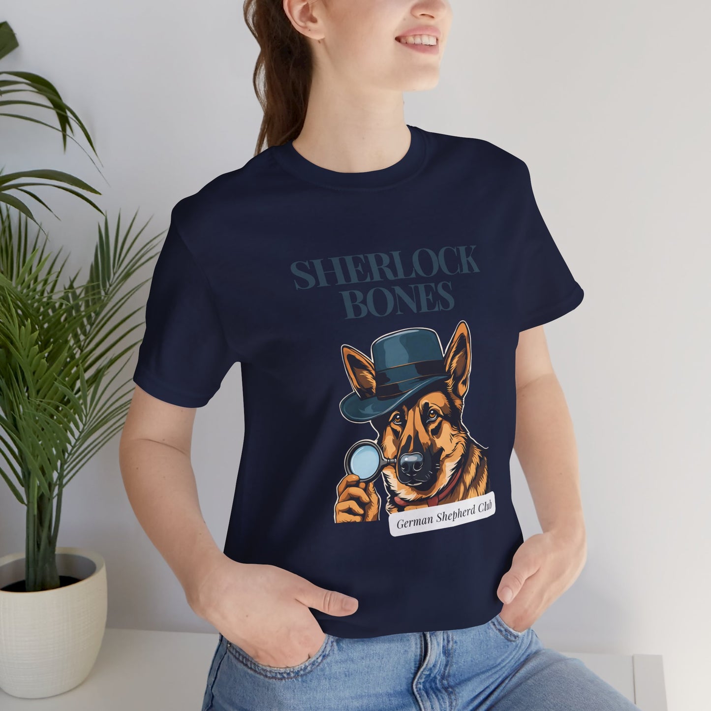 Sherlock Bones Detective Dog T-Shirt — Heather Prism Lilac — gift for dog lovers — SniffWaggleNWalk™