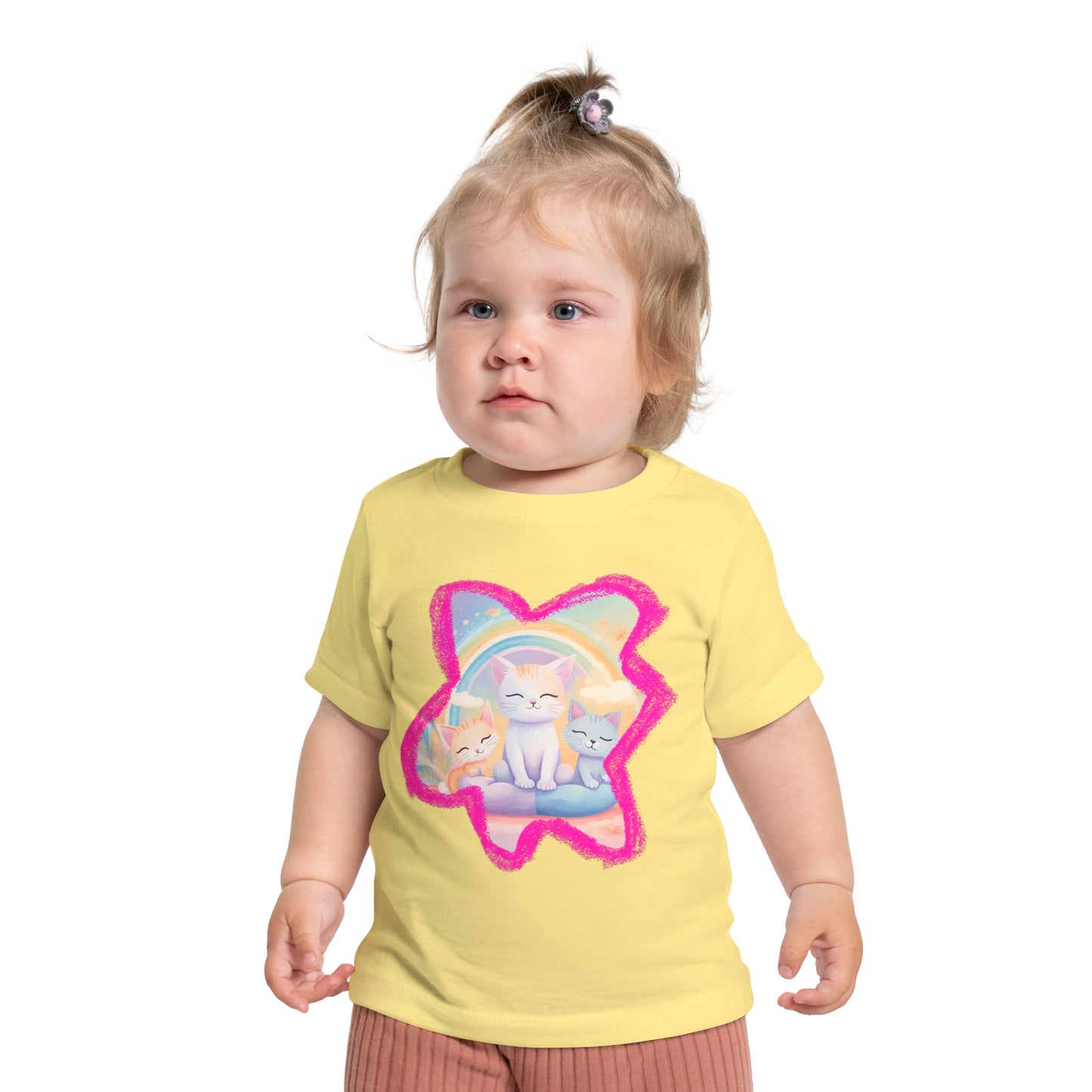 🐱 Adorable Cats & Rainbows Baby T-Shirt – Soft, Stylish & Durable! 🌈-Sniffwaggleandwalk™