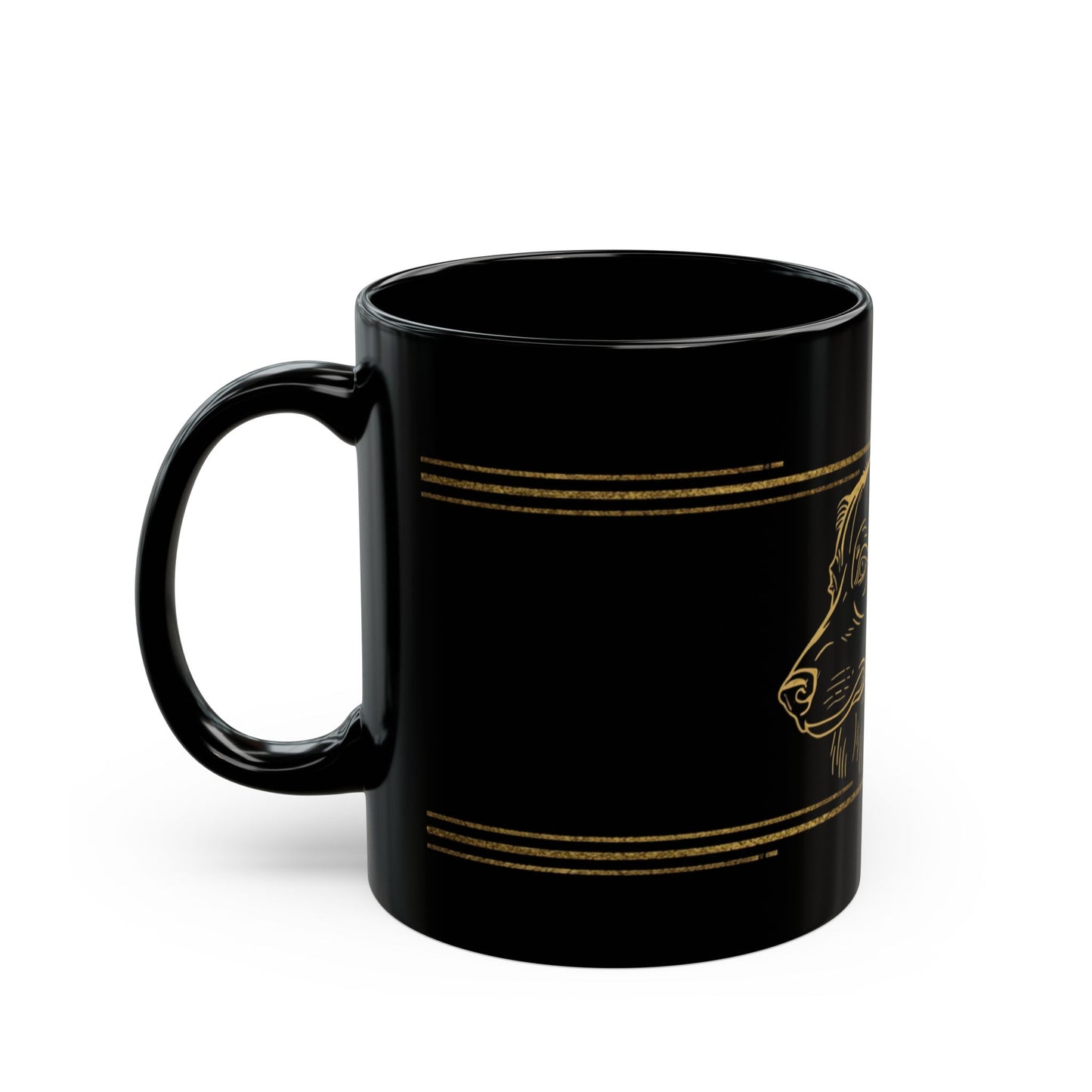 border collie Black Ceramic Mug — Elegant Dog Lover Coffee Cup (11oz, 15oz)