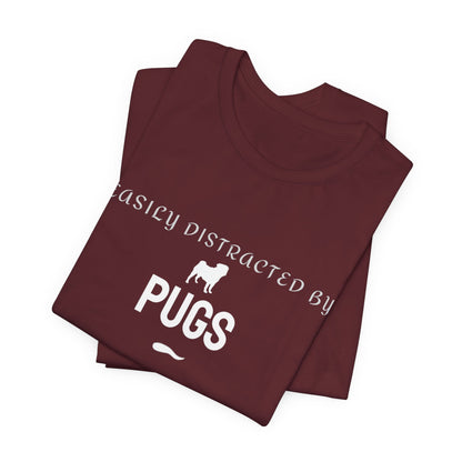 Maroon funny Pug tee, comfortable cotton shirt for Pug parents
