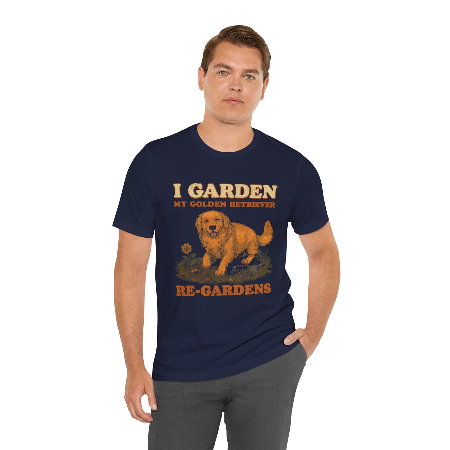 Golden Retriever dog lover gardening shirt on black