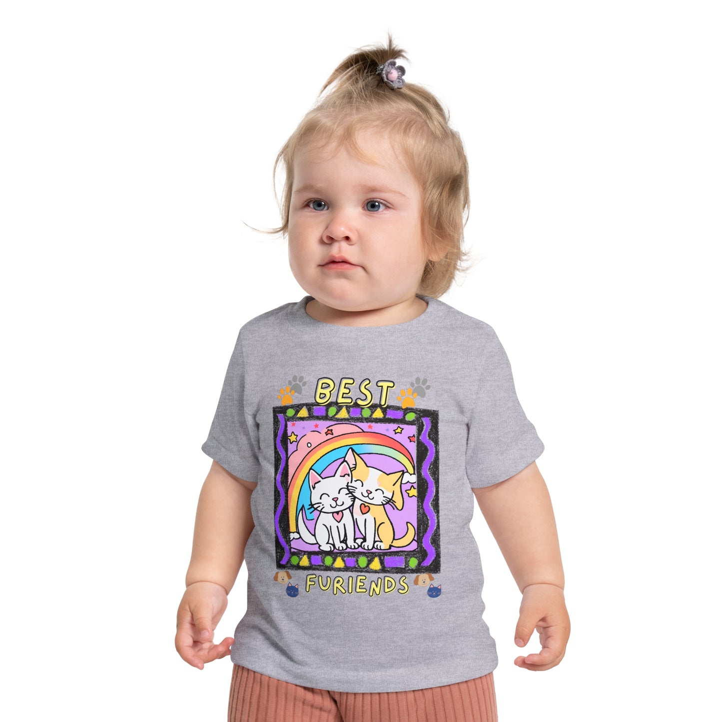 🐾 "Best Furiends" Baby T-Shirt – Soft, Adorable & Perfect for Little Animal Lovers! 🌈