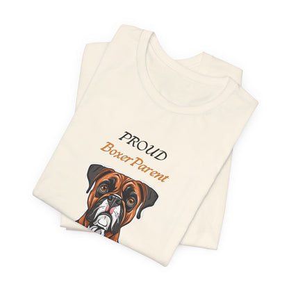 Proud Boxer Parent t-shirt flat lay on Athletic Heather