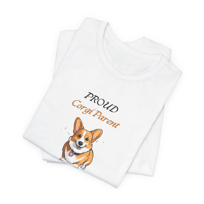 Proud Corgi Parent t-shirt design close-up of Corgi Charm artwork