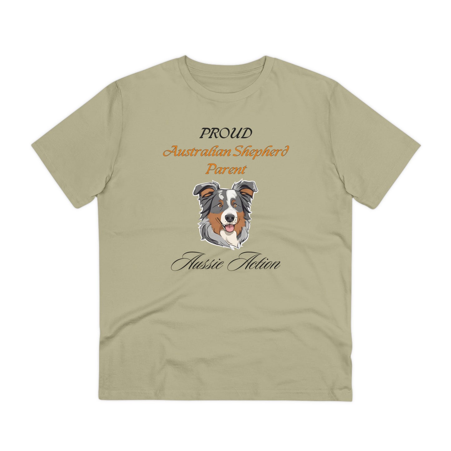 PROUD AUSTRALIAN SHEPHARD PARENT "Aussie Action" Soft Organic T-shirt - Unisex - Sniff Waggle And Walk