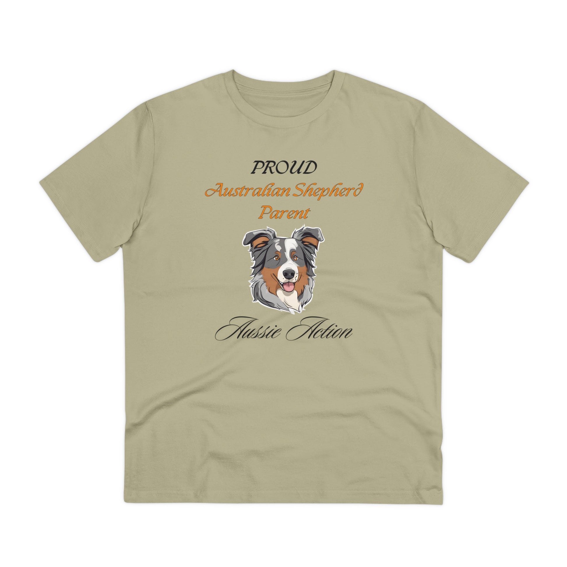 PROUD AUSTRALIAN SHEPHARD PARENT "Aussie Action" Soft Organic T-shirt - Unisex - Sniff Waggle And Walk