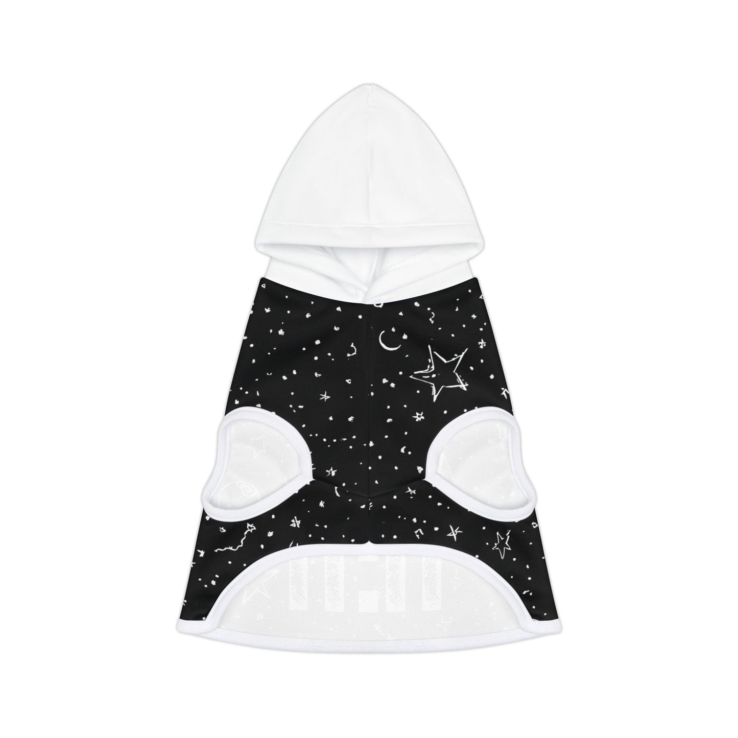 Pet Hoodie — Black 'Angel 11:11' Starry Hooded Dog Shirt