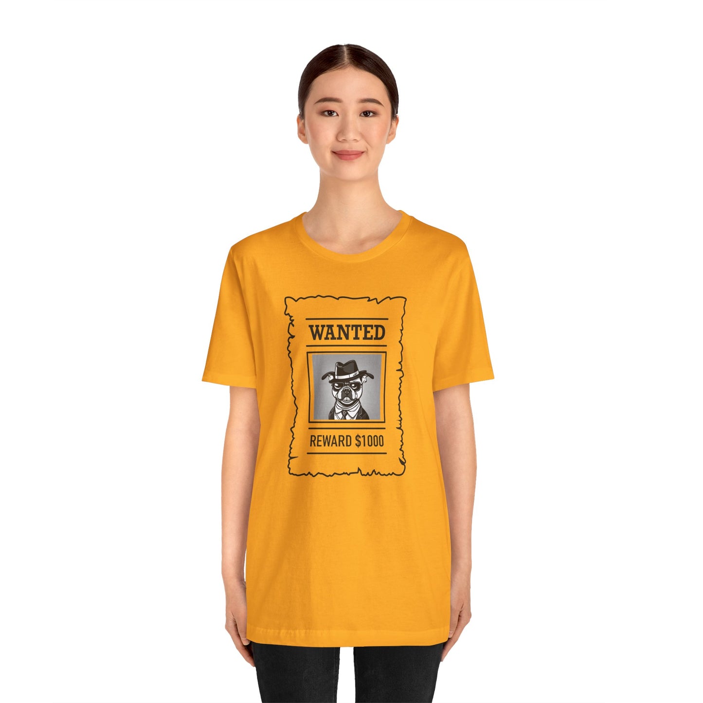 Unisex Jersey Short Sleeve "Wanted" T-shirt - Sniff Waggle And Walk