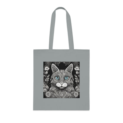 Black & White Cat Design Cotton Tote – Eco-Friendly & Stylish Carry-All!-Sniffwaggleandwalk™