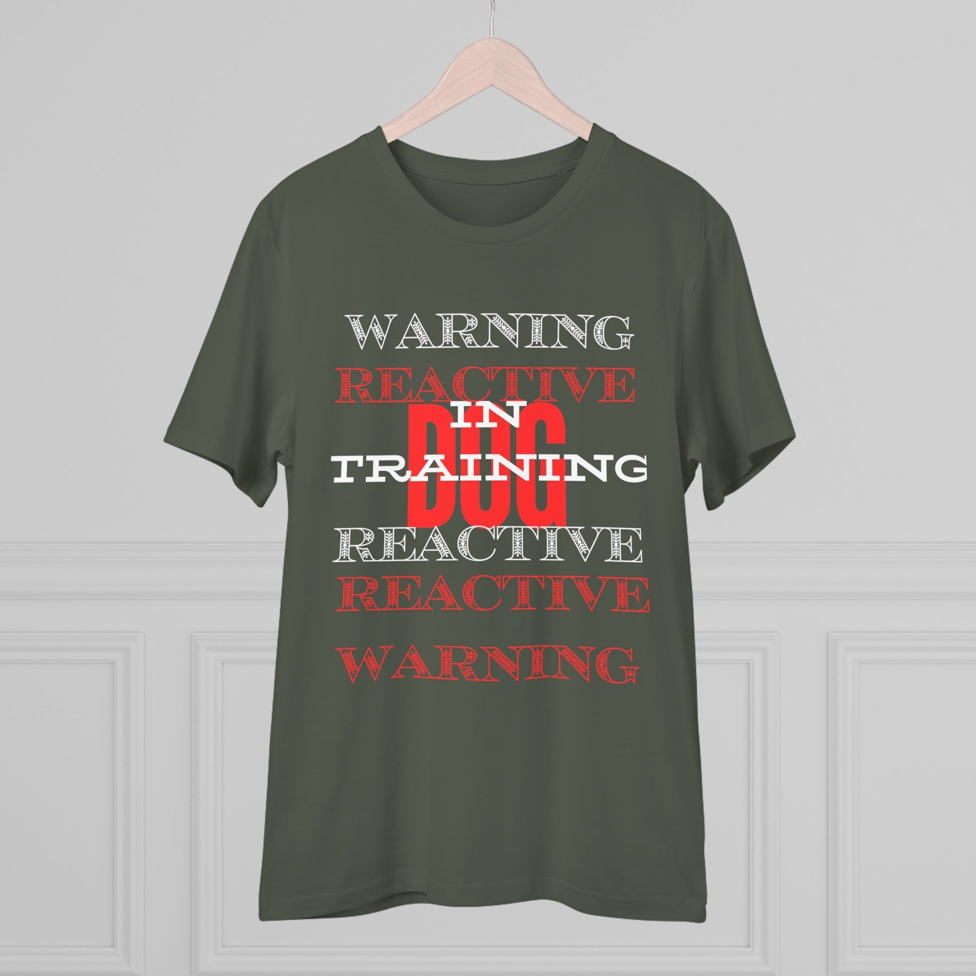 WARNING REACTIVE DOG IN TRAINING Organic T-shirt - Unisex - Sniff Waggle And Walk