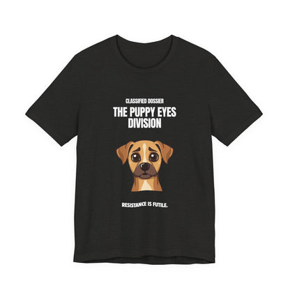 Puppy Eyes Division T-Shirt – ‘Resistance Is Futile’ Cute Dog Tee