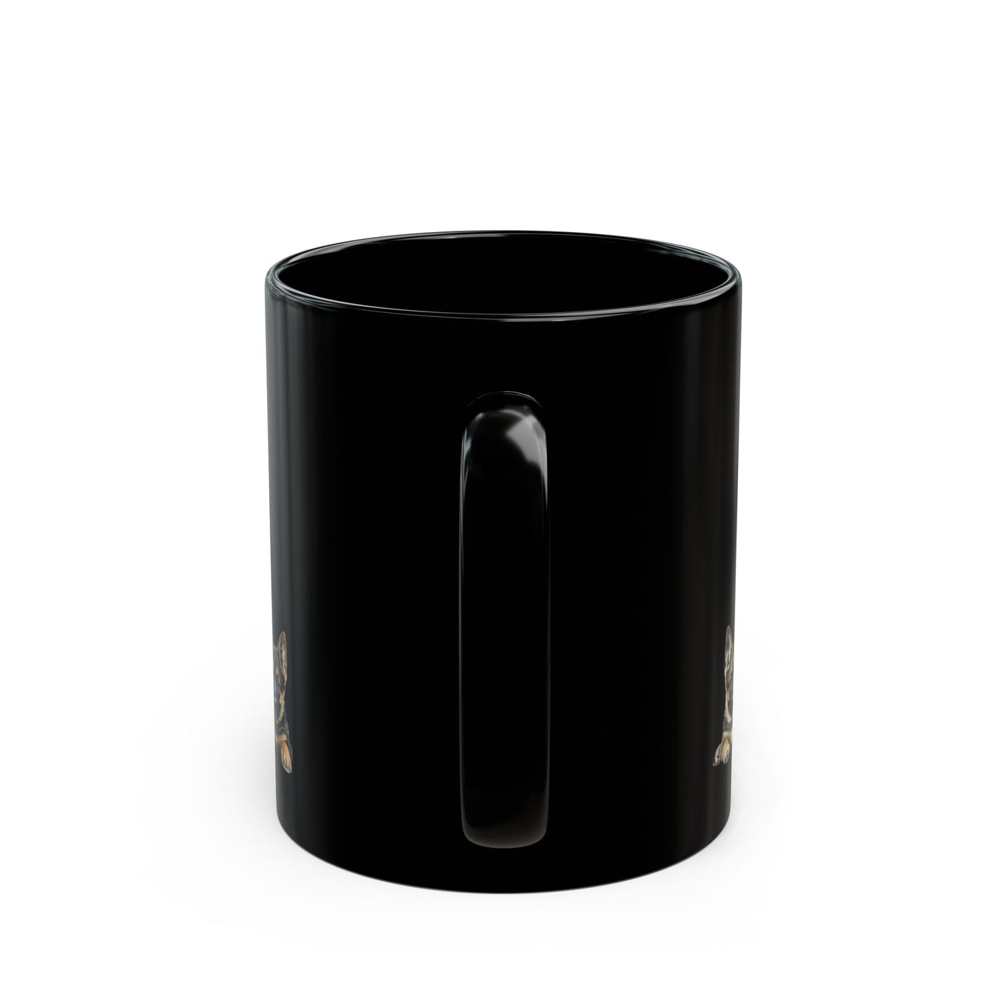 German Shepherd Puppy Line Black Coffee Mug — Cute Dog Lover Gift (11oz/15oz)