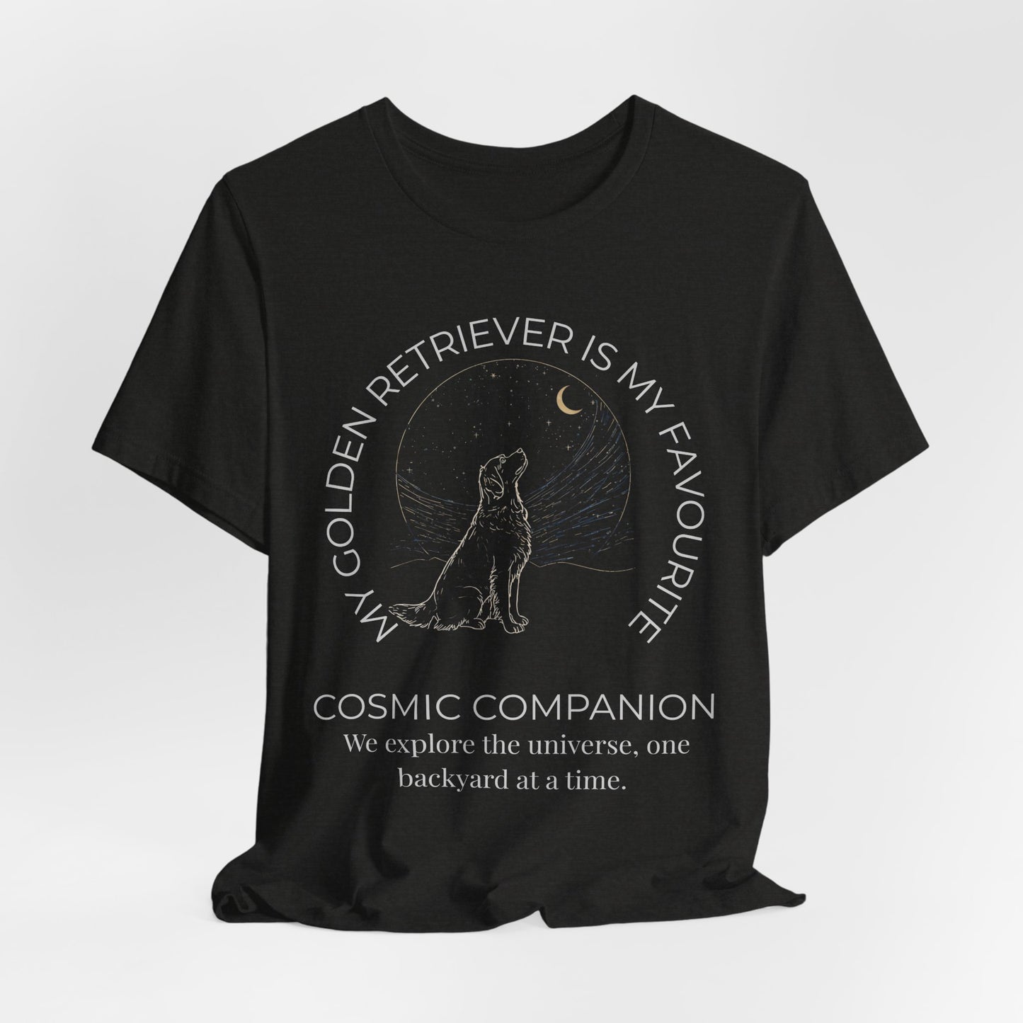 Golden Retriever Cosmic Companion Tee — "My Golden Retriever Is My Favourite" Dog Lover T‑Shirt