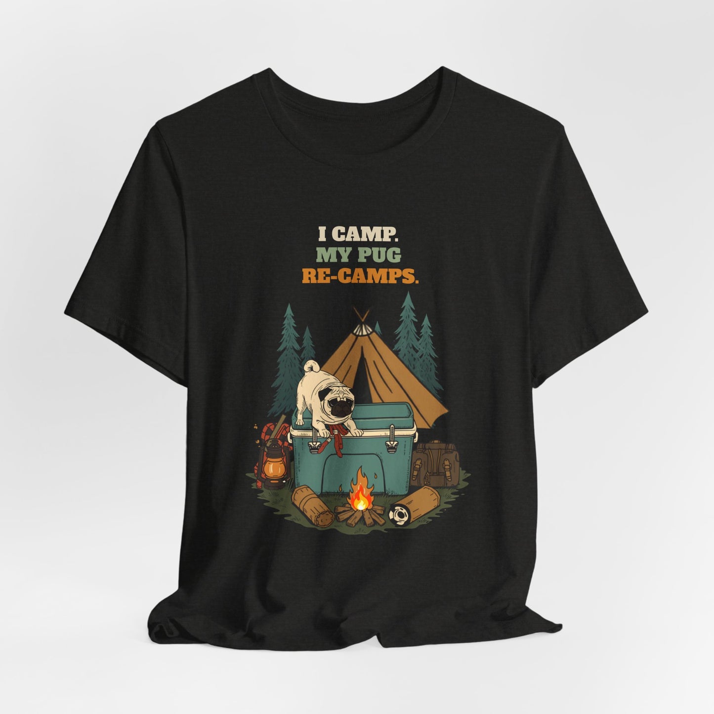 Pug camping tee unisex fit