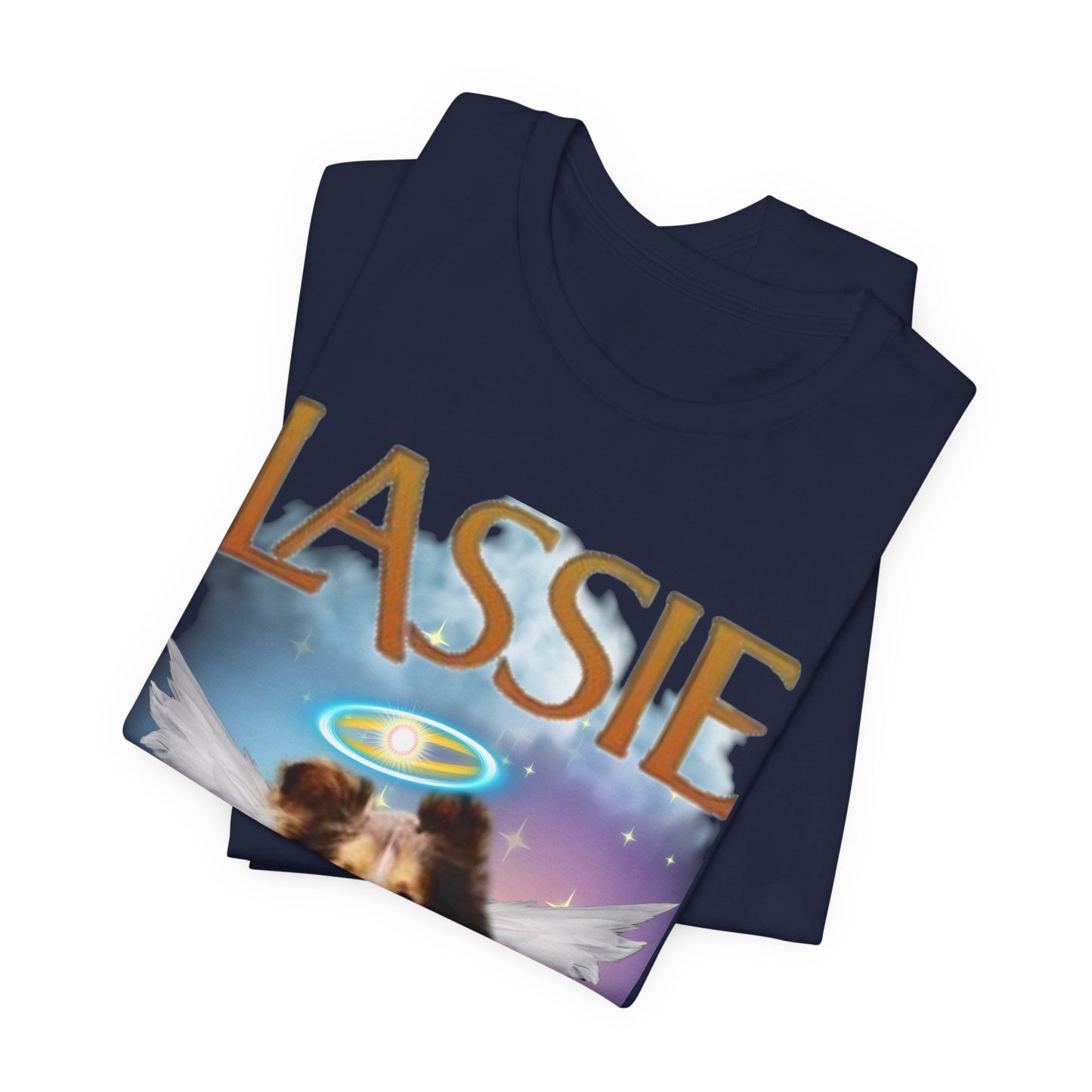 RIP Lassie T-Shirt — Dark Grey Heather — DTG print detail — SniffWaggleNWalk™