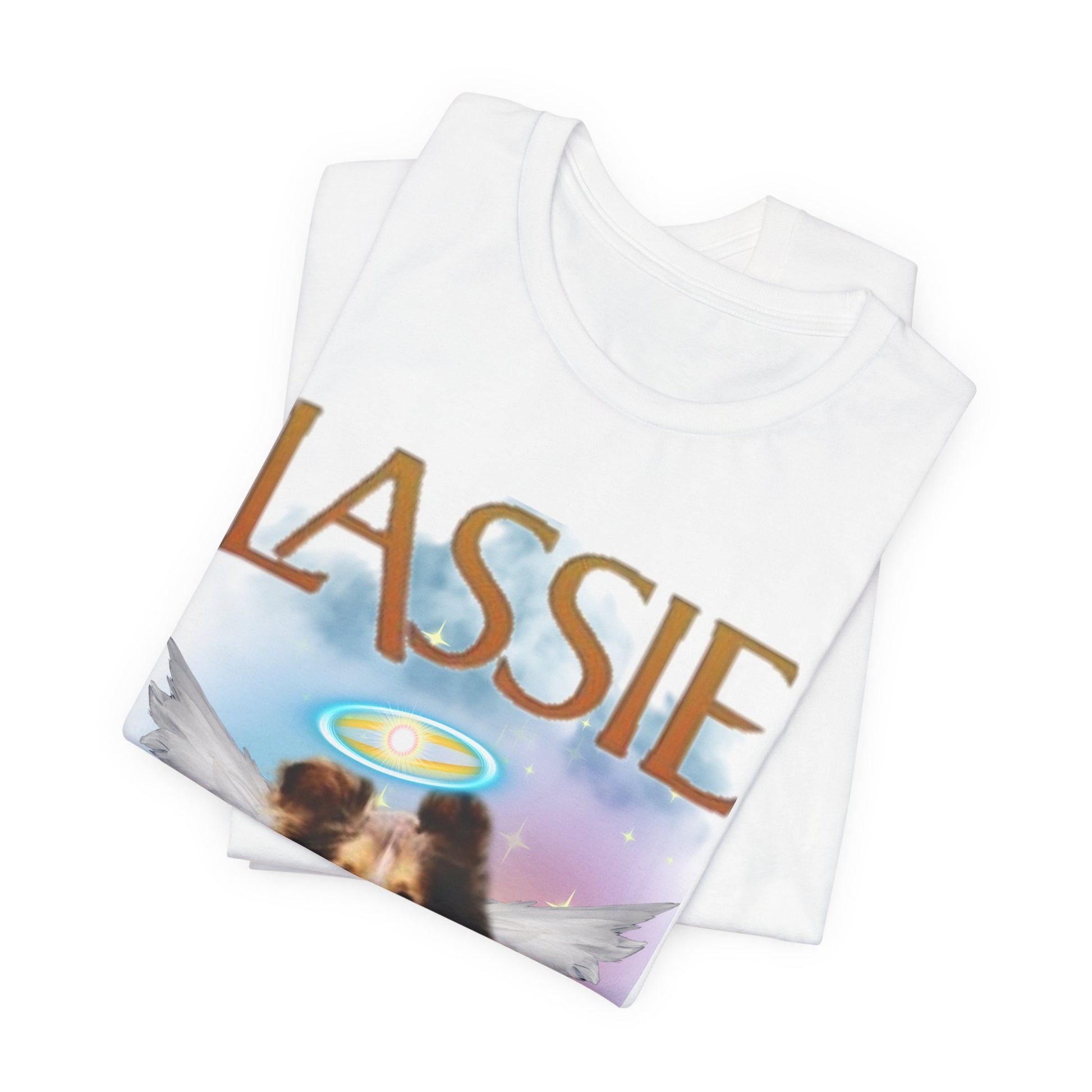 RIP Lassie T-Shirt — Natural — worn lifestyle — SniffWaggleNWalk™