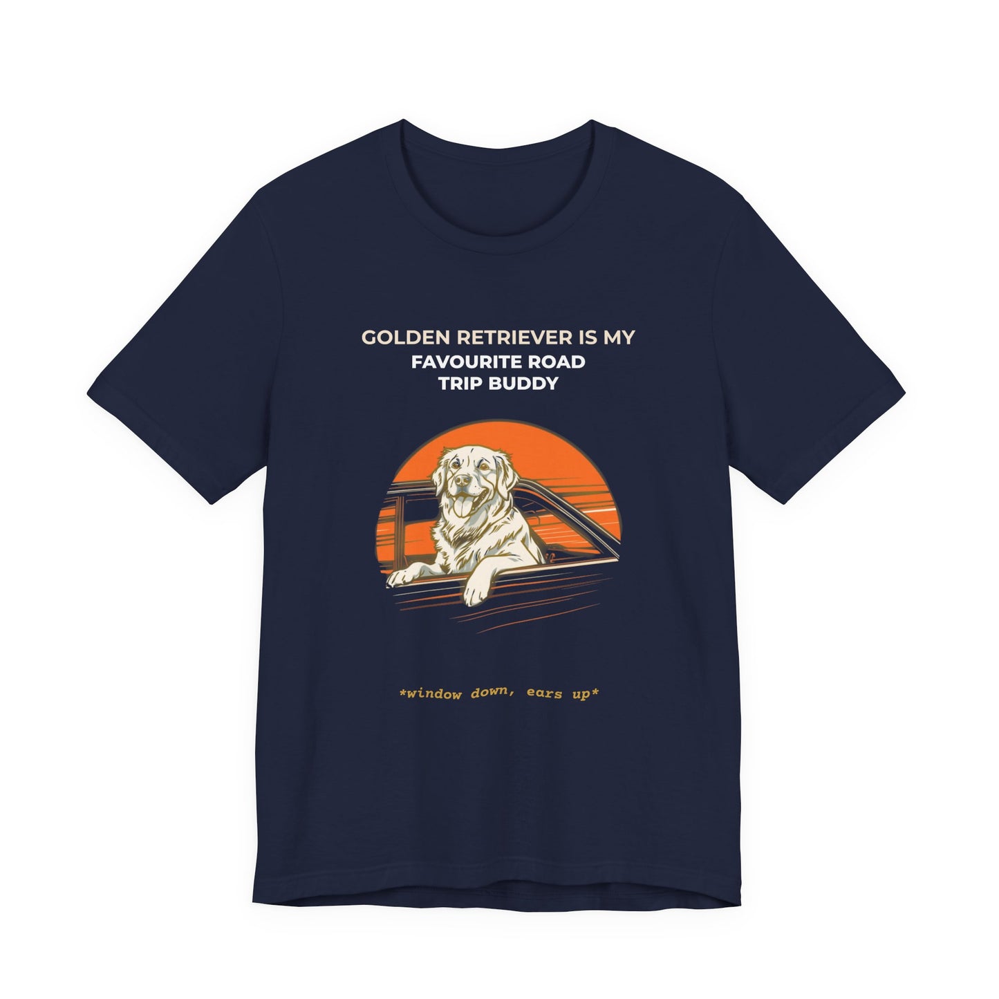 Golden Retriever Road Trip T-Shirt — "Golden Retriever Is My Favourite Road Trip Buddy"