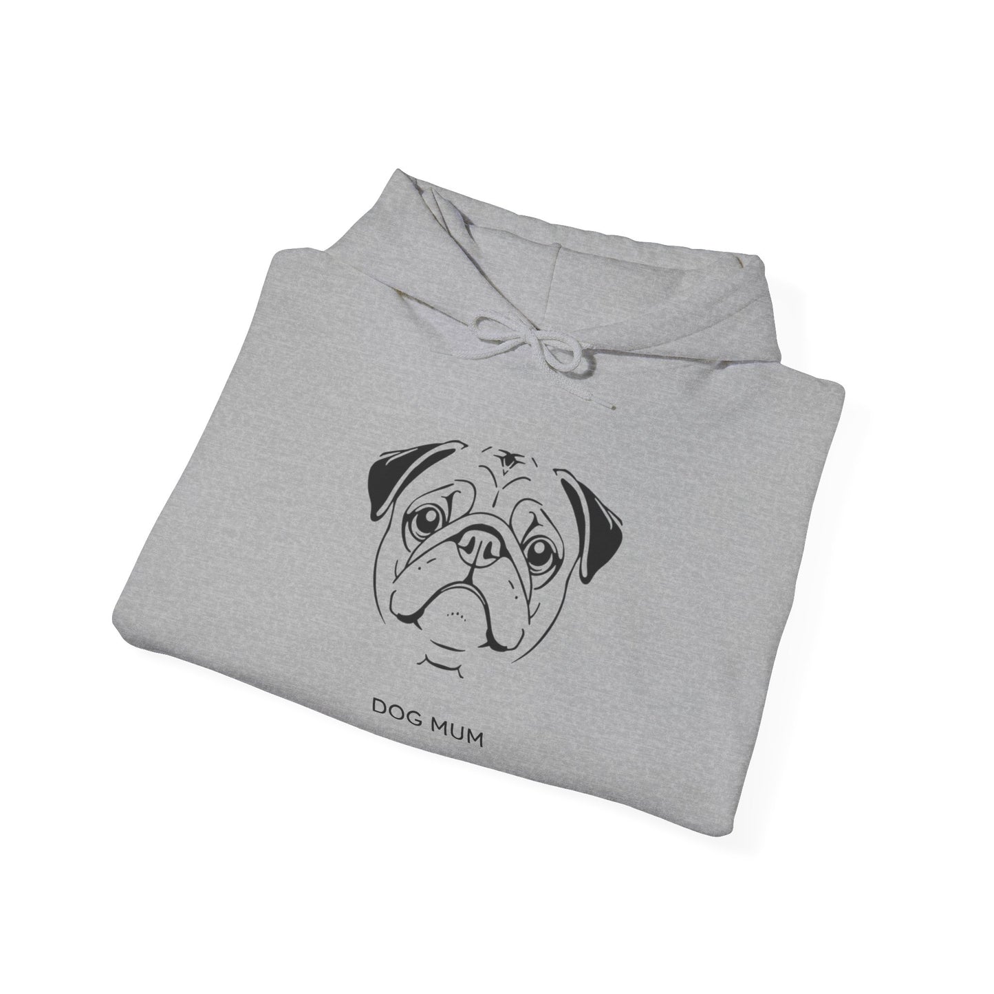 Pug Dog Mum hoodie size and fit reference