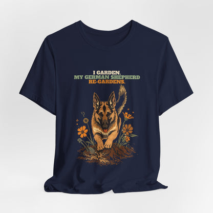 German shepherd dog gardening t-shirt gift idea