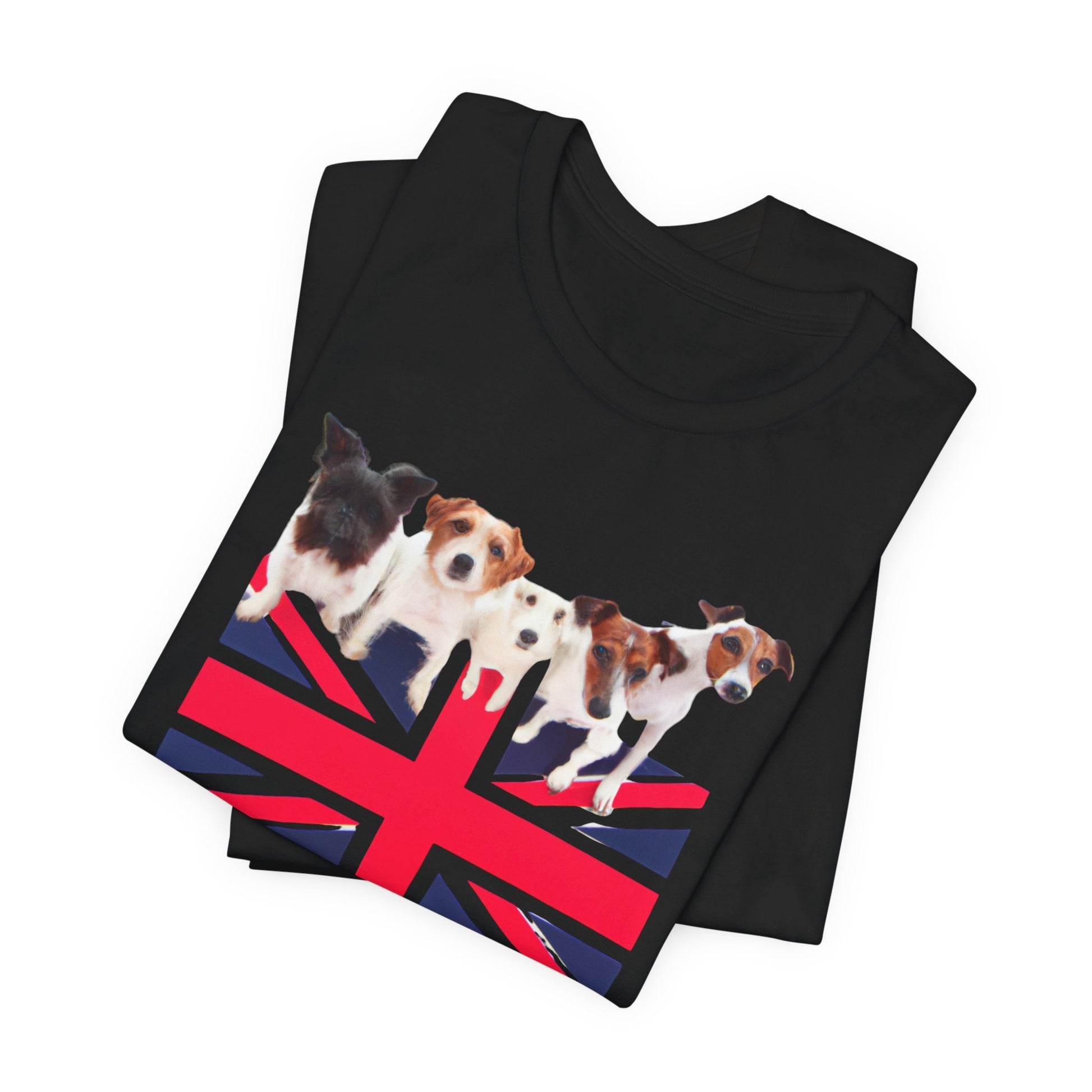 Union Jack Dog Pack T-Shirt — Bella+Canvas unisex tee detail