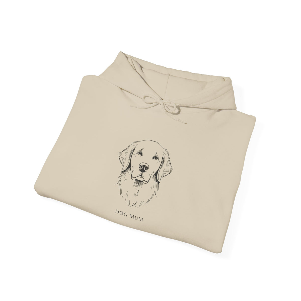 Golden Retriever line art Dog Mum hoodie flat lay
