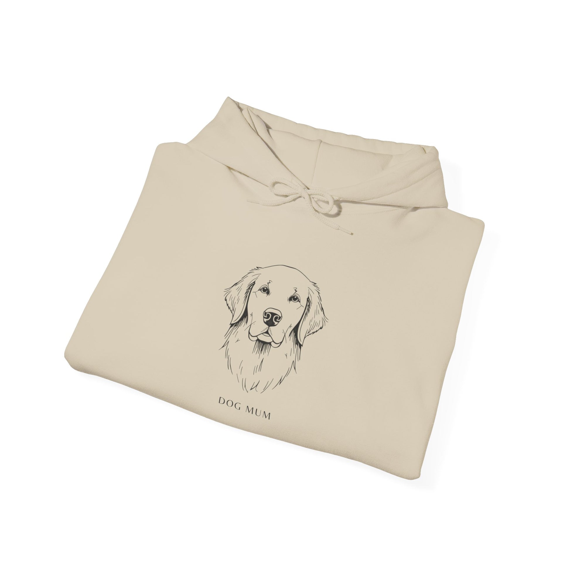 Golden Retriever line art Dog Mum hoodie flat lay